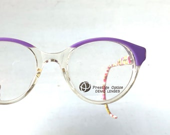 44-18-130 Prestige Optics Yummie Bear Cable Lunettes violettes claires pour enfants Petits enfants Petite Fit vintage lunettes des années 1970