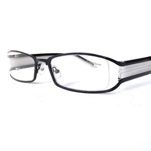 Vintage +1.25 WIDE FIT Reading Glasses Metal/Acetate Striped Cheaters Rectangular Black White Stripe