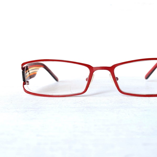 Metal/Acetate Cheaters Wide Fit Rectangular Reading Glasses +1.25 +1.50 +2.00 +2.50 +3.00 Red Striped Dramatic Statement