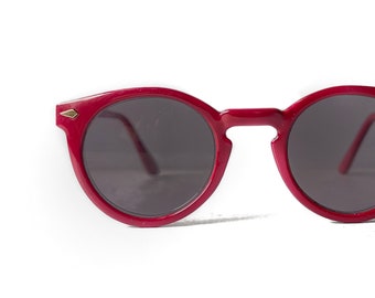 Vintage +3.00 Arnel Style Reading Sunglasses Sun Reader Red Vintage Round Panto Horn Rim