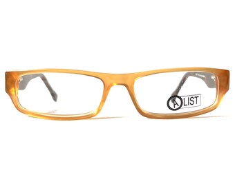 Y2K Vintage Skinny Petite Fit Eyeglasses Rectangular Golden Yellow Unisex Eccentric