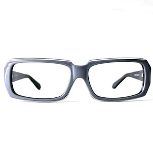Y2K Vintage Deadstock Extra Wide Fit 90s Beatnik Acetate Eyeglass Frames Unisex Mid Century Bold Unisex Gray Grey