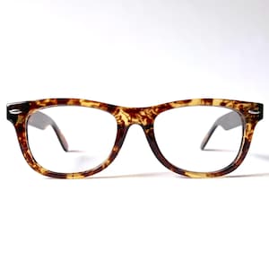 Retro +2.75 WIDE FIT Reading Glasses Tortoise 1990s Handsome Rectangular Horn Rim