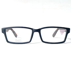Vintage +1.75 WIDE FIT Reading Glasses FORD Matte Black Tortoise Handsome Angular Tapered Rectangular Narrow Height