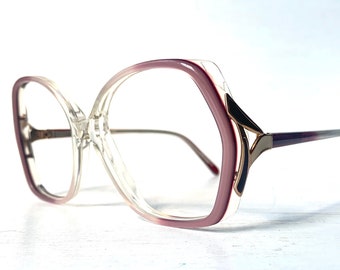 53-18-135 Opalescent Mauve Butterfly Wings Vintage Eyeglasses Great Frames for Myopic Thick Prescription