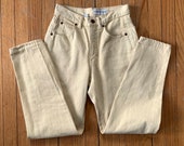 High Rise Waisted Calvin Klein Sport 5 Pocket Jeans Light Yellow Tapered Leg EX 80 39 s Vintage USA Today 39 s Size 0-2