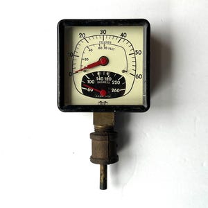 Vintage Marshalltown Pressure & Temperature Gauge Pounds Degrees USA Plumbing