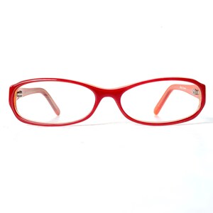 vintage +3,00 lunettes de lecture Dead stock acétate étroit maigre rectangulaire vintage des années 90 rouge orange coloré couleur pop