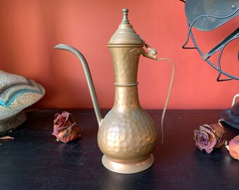 Hammered Copper Dallah Coffee Pot Arabic Islamic Middle Eastern Vintage