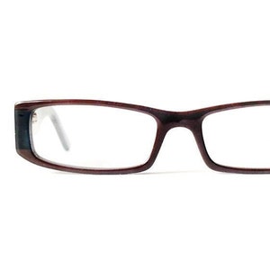 Vintage +3.00 Reading Glasses Petite Fit Skinny Narrow Sleek Slim Rectangular Unisex Black/Brown
