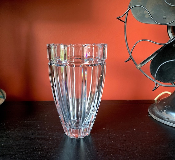 Vase en verre prisme lourd Mikasa Germany, motif reflets réfléchissants,  vintage des années 80 - Etsy France