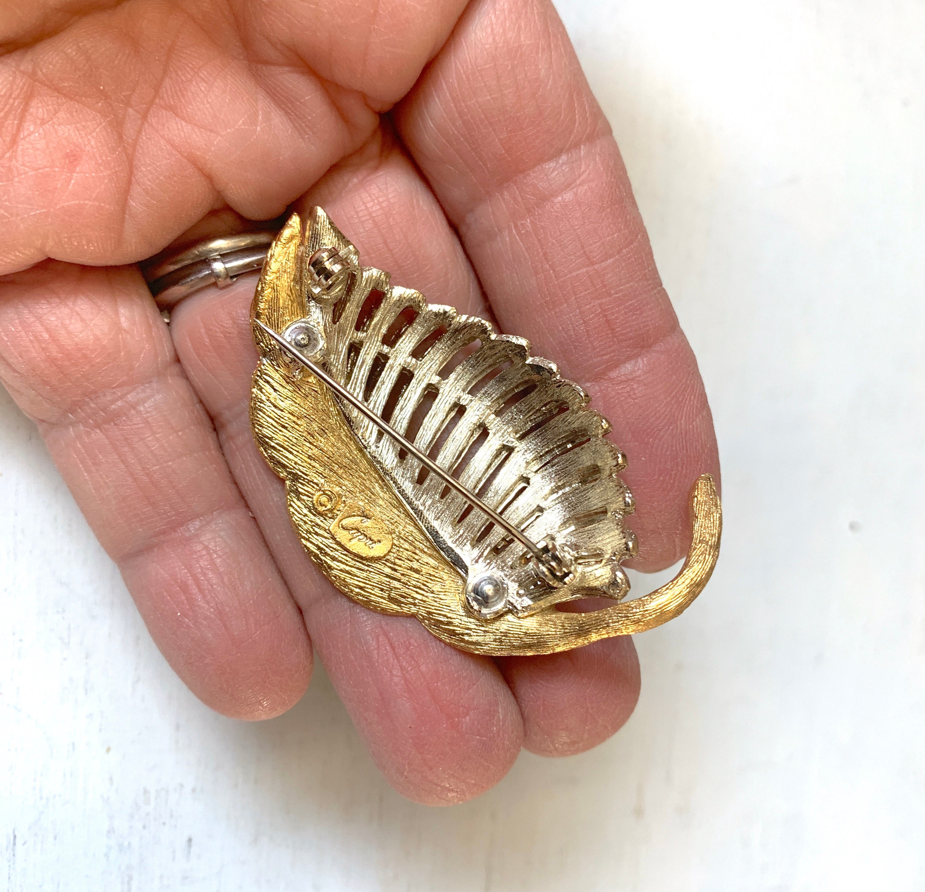 Vintage 80s Coin Brooch Gold Tone Matte European Roman