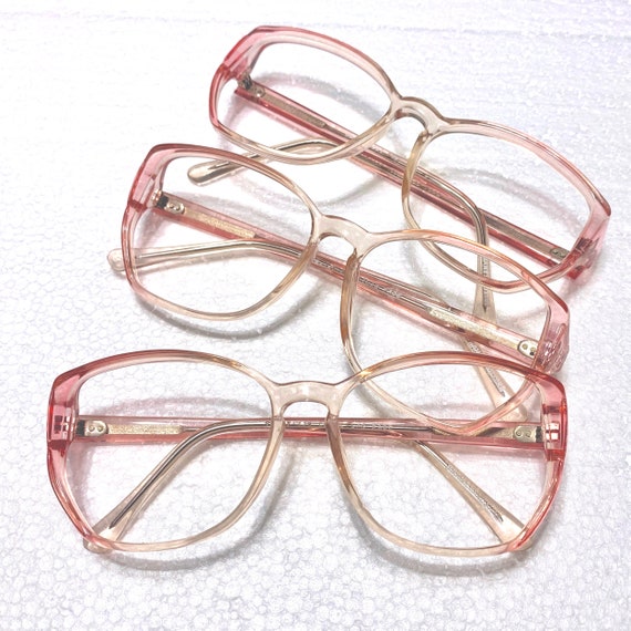 Vintage Eyeglasses 54-18-135 80s Pink Pastel Larg… - image 9