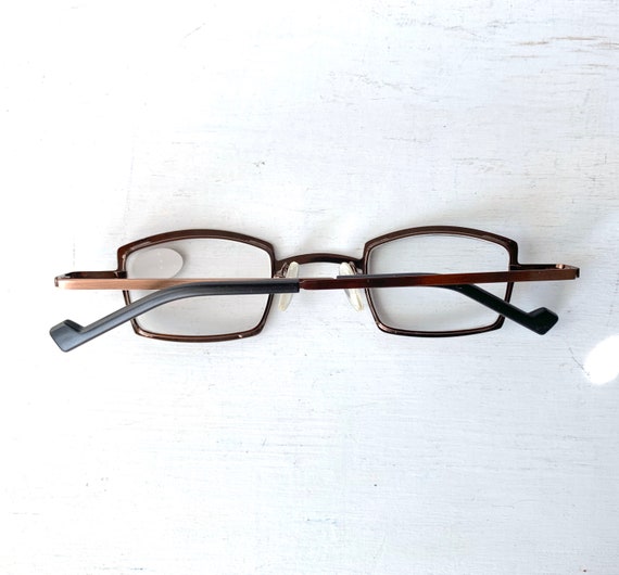 Quirky +1.00 Bronze Reading Glasses WIDE Bridge Squar… Gem