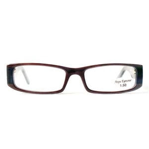 Retro +3.00 Petite Fit Reading Glasses Skinny Narrow Sleek Slim Rectangular Unisex Black/Brown