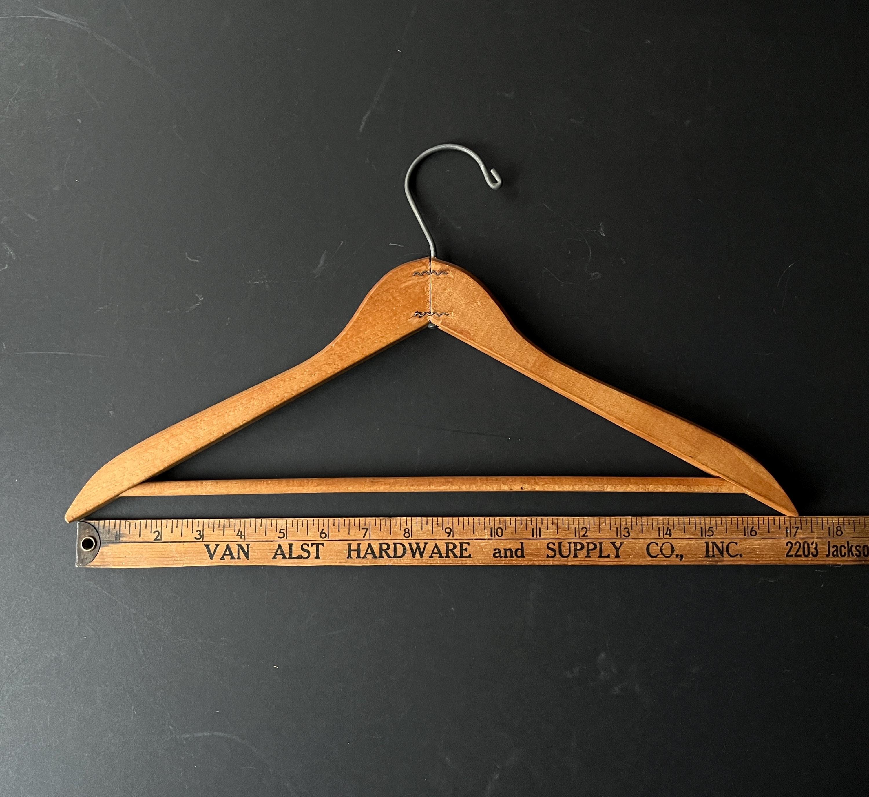 Antique B & B Clothes Shop Wooden Advertising Suit Coat Hanger