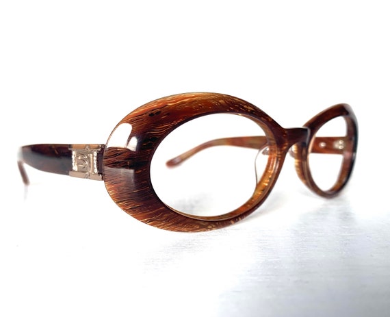 Wide Acetate Frame 1990s Vintage Deep Caramel Aub… - image 6