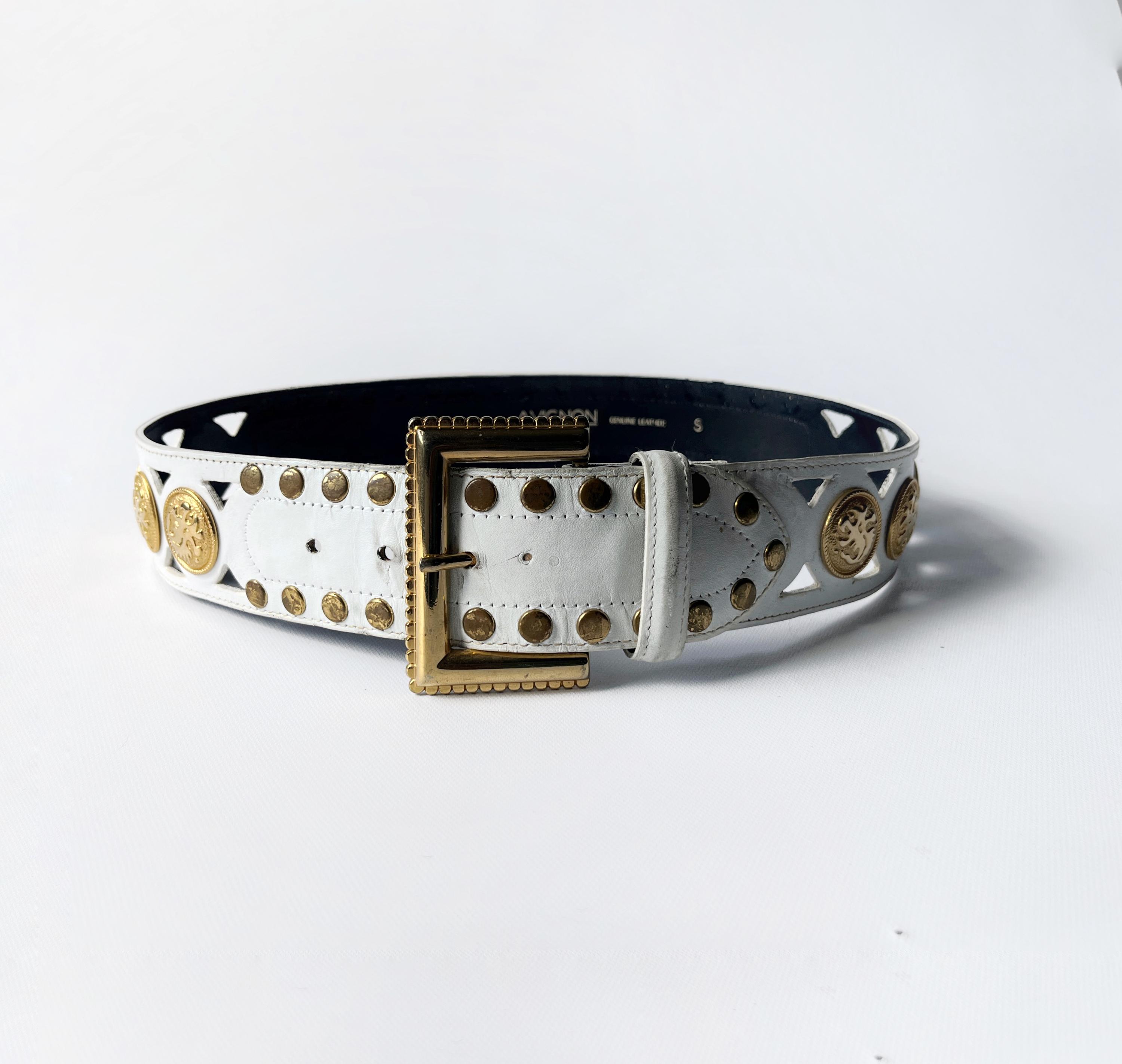 Studded Cowhide Belt - Etsy