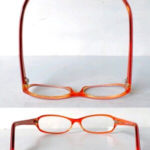 Acetate Reading Glasses 1.25 1.50 2.50 3.00 Narrow Skinny Rectangular Vintage 90s Red Orange Colorful Color Pop image 4