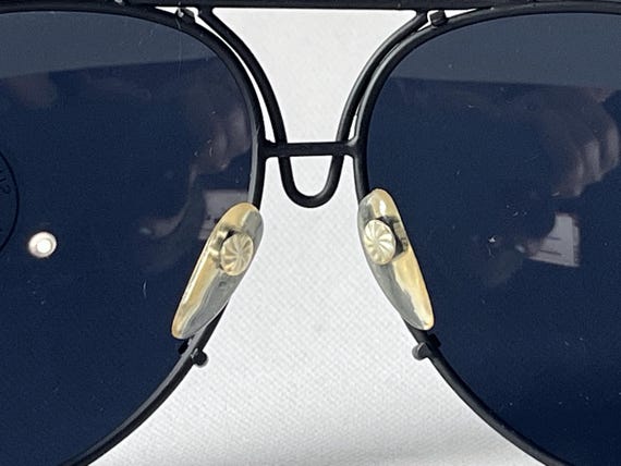 Vintage Anti Glare WIDE FIT Sunglasses 70s Aviator Shooter Pilot Dark Blue Glass Lenses View 5