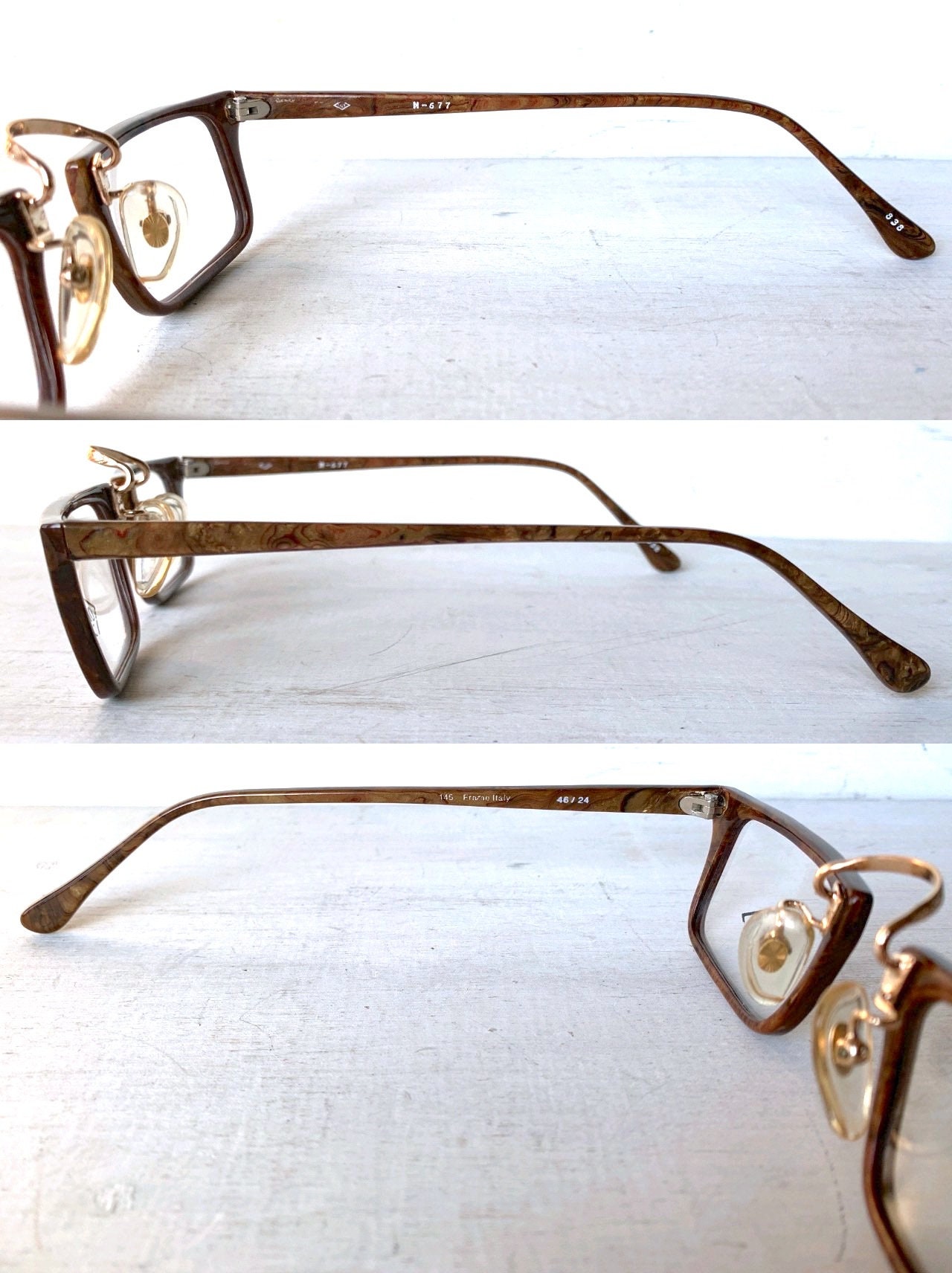 Rare Vintage Eyeglasses Italian Mid Century Modern Half  display picture 2