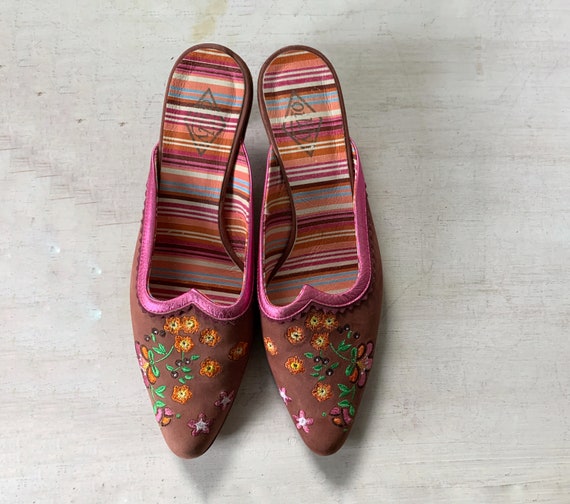 90’s Oilily Bohemian Embroidered Mules