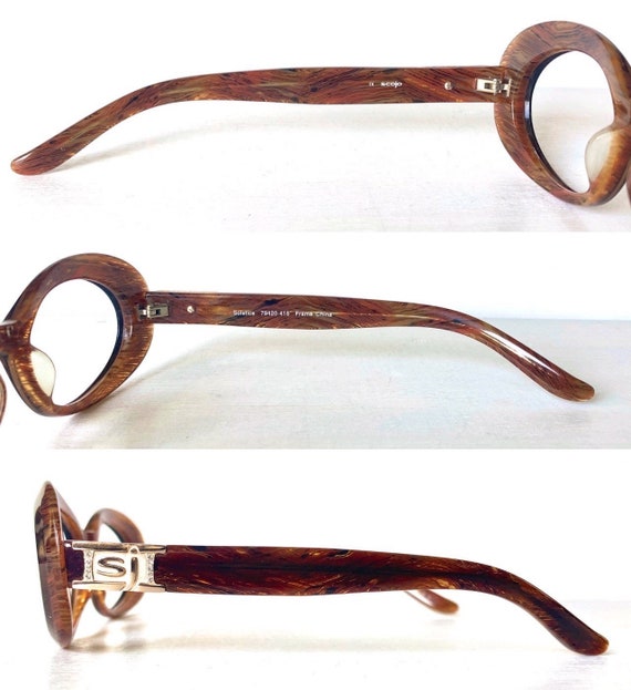 Wide Acetate Frame 1990s Vintage Deep Caramel Aub… - image 8