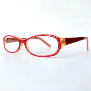 Acetate Reading Glasses 1.25 1.50 2.50 3.00 Narrow Skinny Rectangular Vintage 90s Red Orange Colorful Color Pop image 7