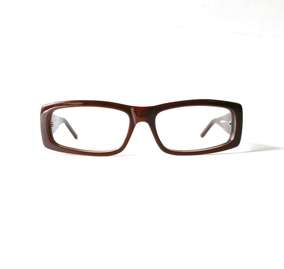 Y2K Vintage Eyeglasses Beatnik Rectangular Acetat… - image 1
