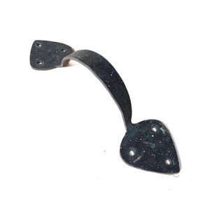 Vintage Schmiedeeisen handgeschmiedet gebogener Spaten, gehämmerter Türgriff, Griff Bauernhaus Cottagecore