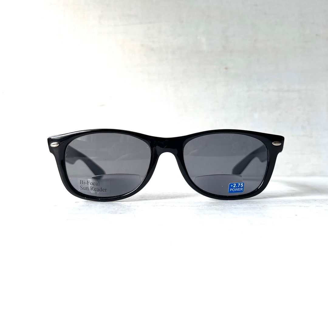 Retro Bifocal +2.75 Sun Reader Reading Sunglasses Black Wayfarer Style ...