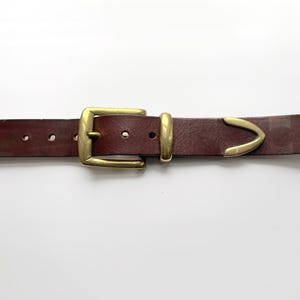 Vintage the RITZ 37in Western Leather Belt Brass Buckle - Etsy display picture 1