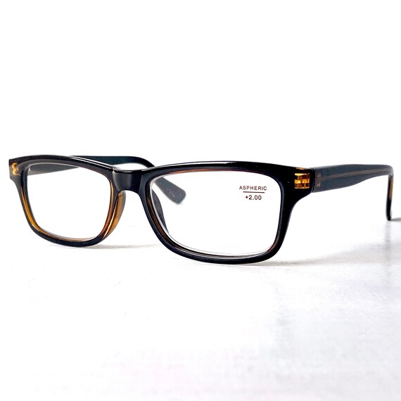 Retro +2.00 Reading Glasses Rectangular Geek Unis… - image 2