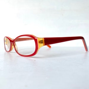 Acetate Reading Glasses 1.25 1.50 2.50 3.00 Narrow Skinny Rectangular Vintage 90s Red Orange Colorful Color Pop image 9