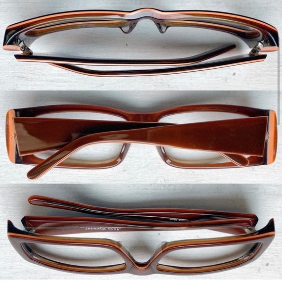 Y2K Vintage Eyeglasses Beatnik Rectangular Acetat… - image 7