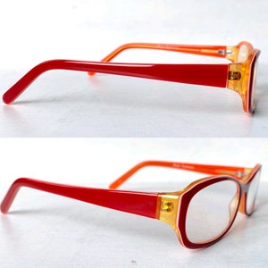 Acetate Reading Glasses 1.25 1.50 2.50 3.00 Narrow Skinny Rectangular Vintage 90s Red Orange Colorful Color Pop image 3