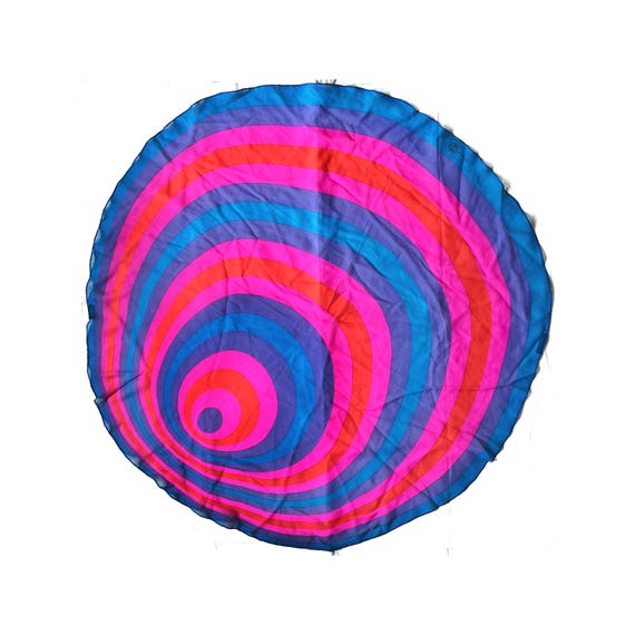 Enzo Mari Fiorio 41 In. Silk Scarf Round Modernist Optic Circles