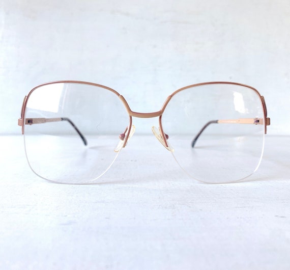 Vintage 70s Lunettes Louis Vintage Browline Rimle… - image 1