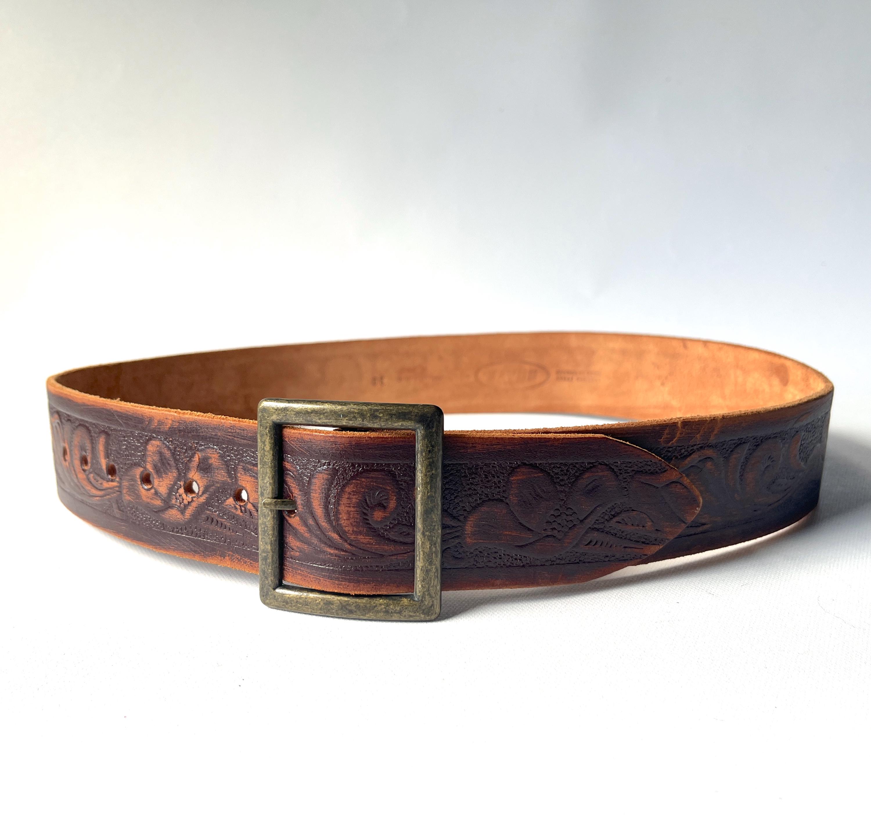 ヴィンテージ BRAVE Beltworks 33インチ ツールドレザーベルト