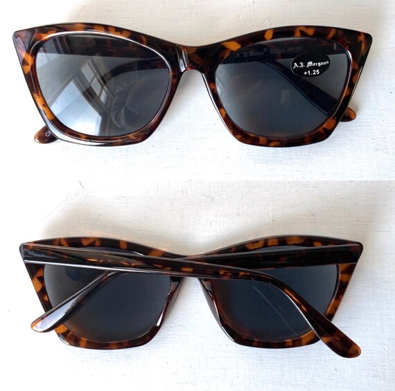 Retro Sun Reader +1.25 Square Cat Eye Reading Gla… - image 5