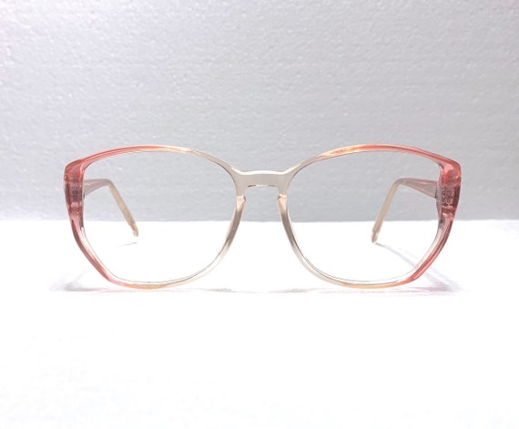 Vintage Eyeglasses 54-18-135 80s Pink Pastel Larg… - image 1