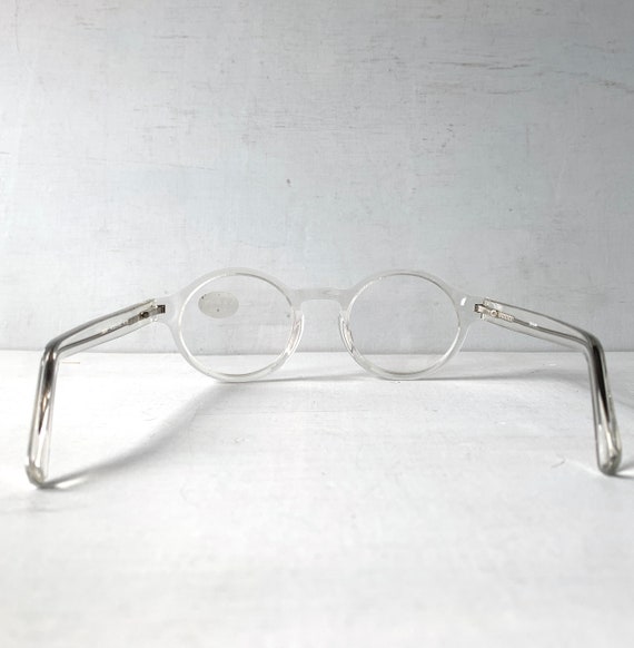 Round Acetate Reading Glasses Crystal Clear Key H… - image 3