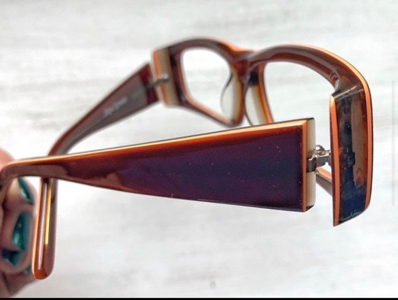 Y2K Vintage Eyeglasses Beatnik Rectangular Acetat… - image 6