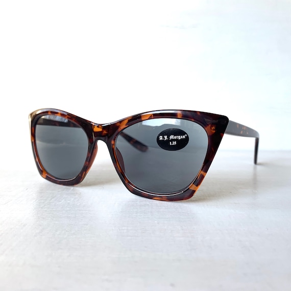 Retro Sun Reader +1.25 Square Cat Eye Reading Gla… - image 2