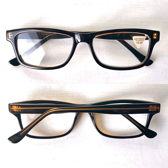 Retro +2.00 Reading Glasses Rectangular Geek Unis… - image 7