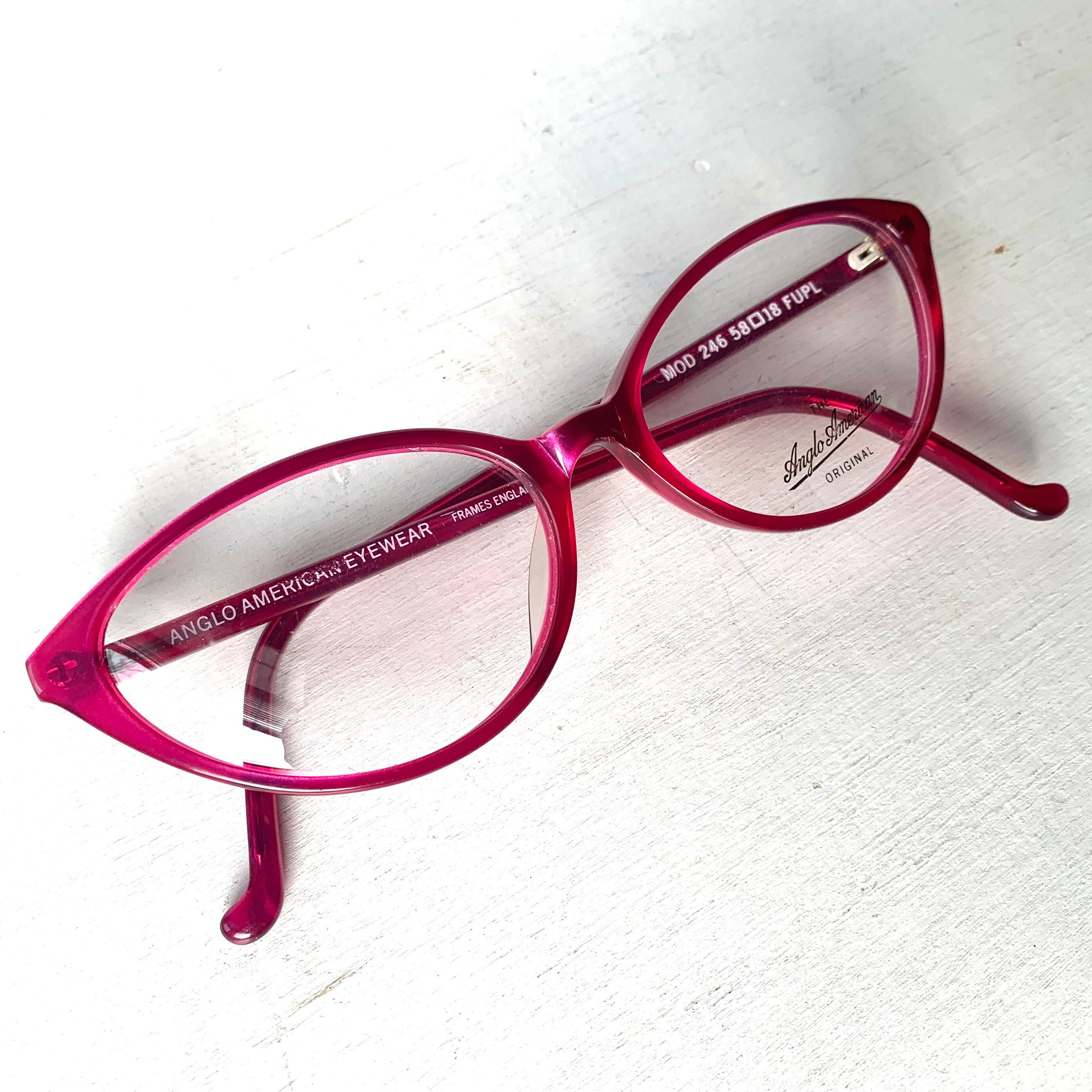 Anglo American Eyewear Vintage Hot Pink Fuchsia Cat Eye MOD  display picture 2