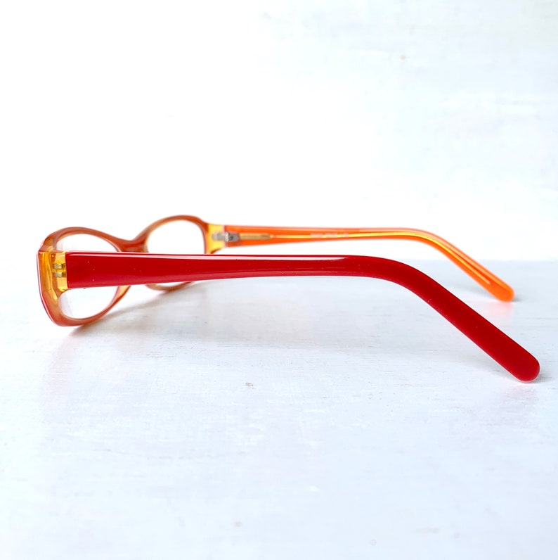 Acetate Reading Glasses 1.25 1.50 2.50 3.00 Narrow Skinny Rectangular Vintage 90s Red Orange Colorful Color Pop image 6