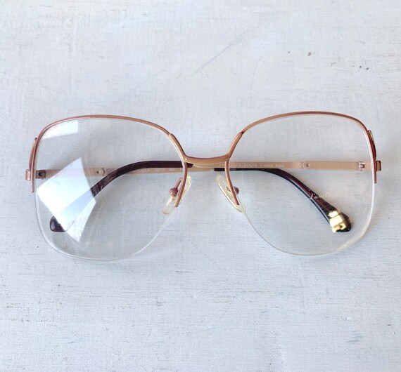 Vintage 70s Lunettes Louis Vintage Browline Rimle… - image 3