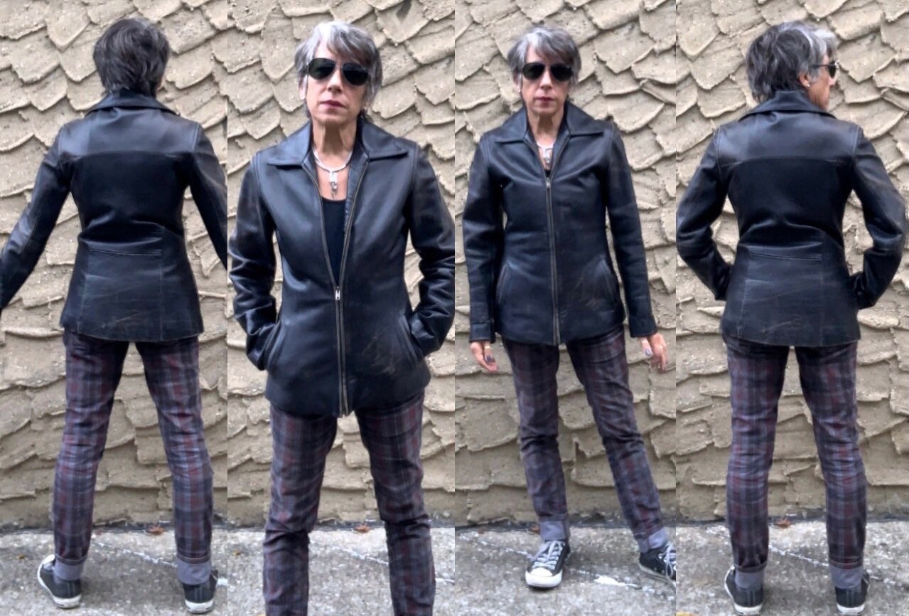 Vintage XS Thick Leather Jacket Beefy American Base Company