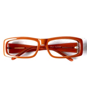 Vintage Beatnik Brillen Weit Fit 54-18-130 Bold Dick New Old Stock 1990er Jahre Kürbis Orange Unisex Brillengestelle